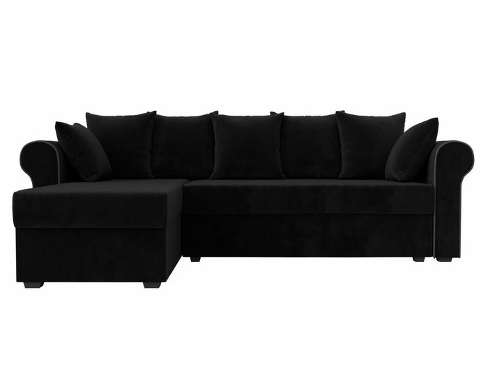 Угловой диван-кровать Рейн черного цвета левый угол - купить Угловые диваны по цене 36999.0