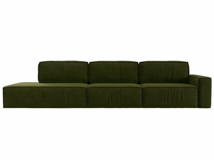 Диван-кровать Прага Модерн Лонг зеленого цвета подлокотник справа - купить Прямые диваны по цене 97999.0