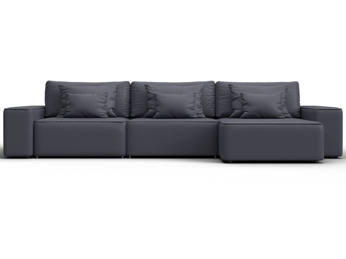 Угловой диван-кровать Лига-074 серого цвета (экокожа) - купить Угловые диваны по цене 89990