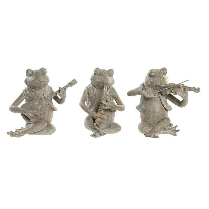 Декоративная фигура Музыкант 23 x 19,5 x 22,5 cm Коричневый Лягушка (3 штук)