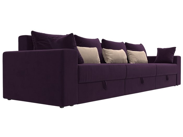 Прямой диван-кровать Мэдисон Long фиолетово-бежевого цвета - лучшие Прямые диваны в INMYROOM
