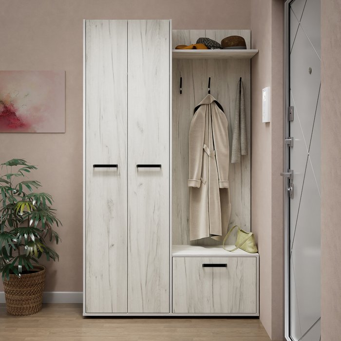 Прихожая Астерия белого цвета - лучшие Шкафы - прихожие в INMYROOM Прихожая Астерия белого цвета - лучшие Шкафы - прихожие в INMYROOM