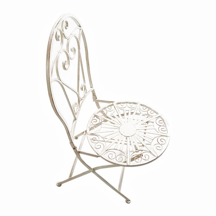 Складной круглый стул «Тюильри» (белый антик) - купить Садовые стулья по цене 7500.0