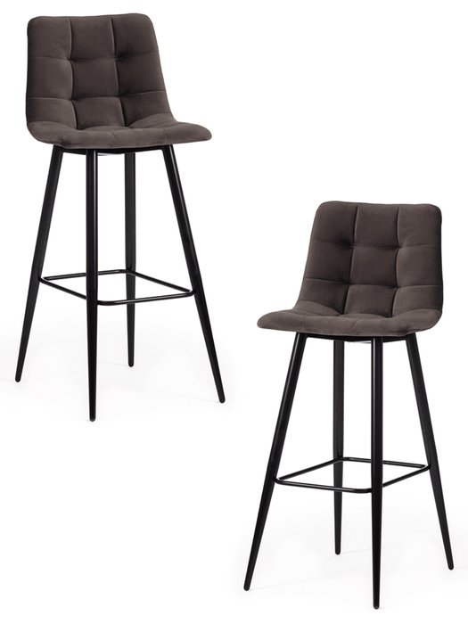 Набор из двух барных стульев Chilli темно-серого цвета