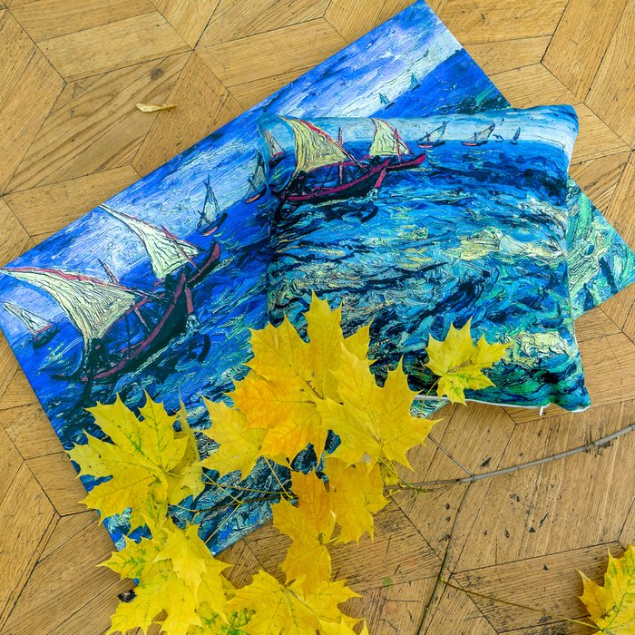 Декоративная арт подушка Сен-Мари - купить Декоративные подушки по цене 2000.0