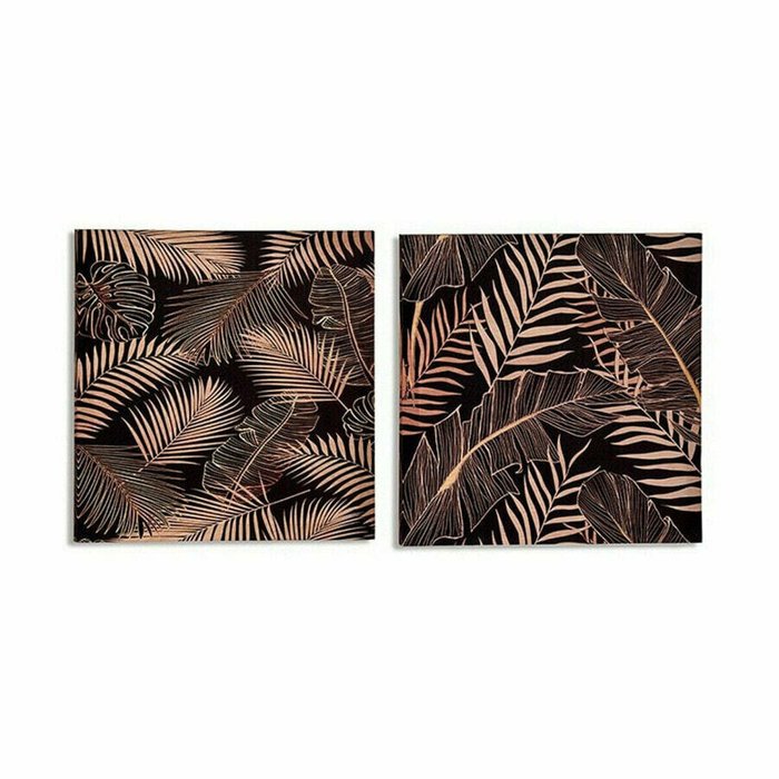 Полотно Лист растения Чёрный 1,5 x 40 x 40 cm (16 штук) - купить Картины по цене 7088.0