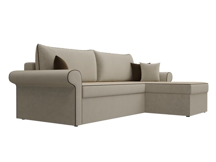 Угловой диван-кровать Милфорд бежевого цвета правый угол - лучшие Угловые диваны в INMYROOM