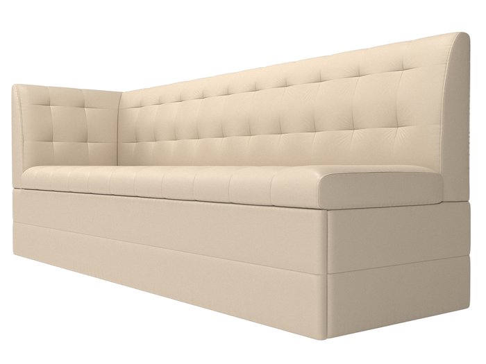 Угловой диван-кровать Бриз бежевого цвета (экокожа) с углом слева - лучшие Угловые диваны в INMYROOM