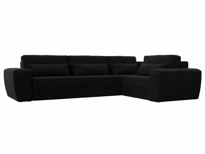 Угловой диван-кровать Лига 008 Long черного цвета правый угол