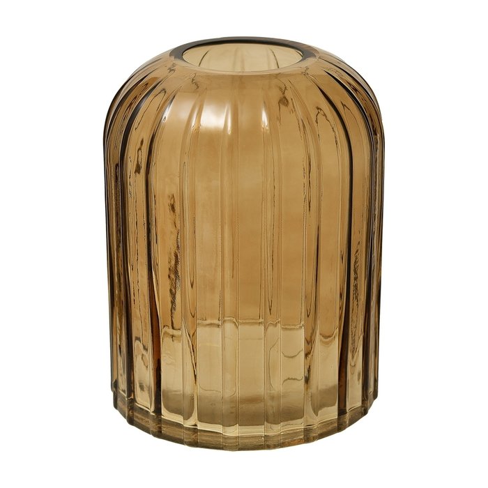 Декоративная ваза Рельеф из стекла коричневого цвета