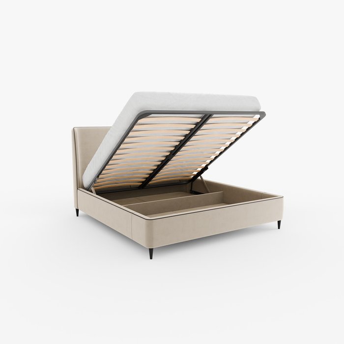 Кровать Perfecto 160х200 бежевого цвета с подъемным механизмом - лучшие Кровати для спальни в INMYROOM Кровать Perfecto 160х200 бежевого цвета с подъемным механизмом - лучшие Кровати для спальни в INMYROOM