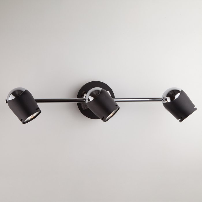 Настенный светильник с поворотными плафонами 20057/3 хром/черный - купить Накладные споты по цене 3110.0