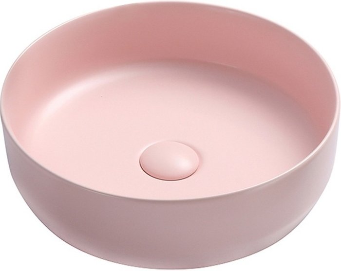 Раковина накладная Ceramica Nova Element розового цвета круглая 39 см