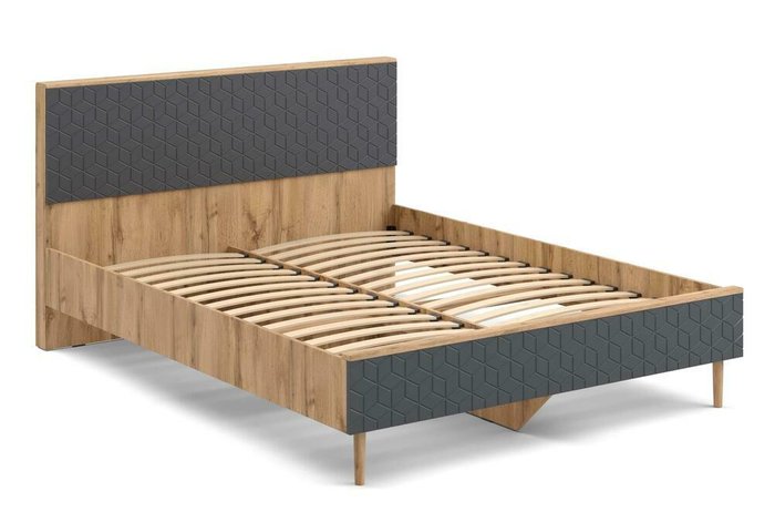 Кровать Денвер 160х200 серого цвета - купить Кровати для спальни по цене 16325.0