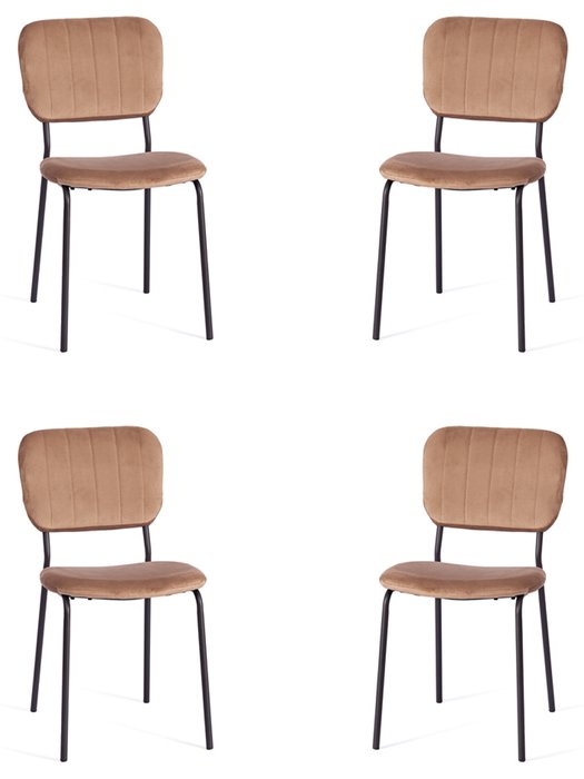 Набор из четырех стульев Carol бежевого цвета