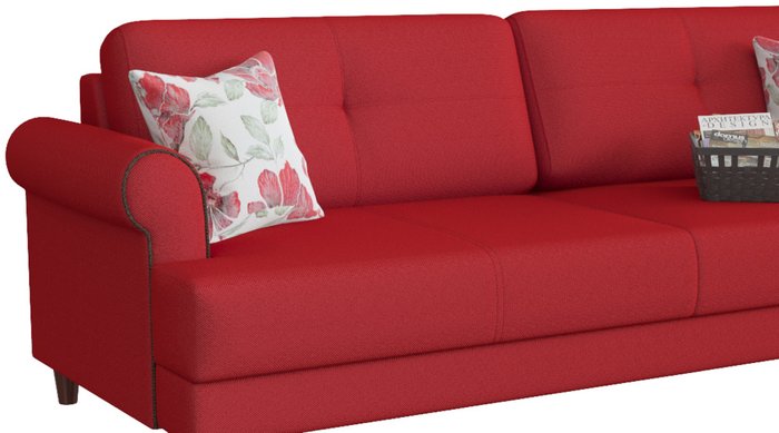 Диван-кровать Мирта Милфорд красного цвета - купить Прямые диваны по цене 22290.0