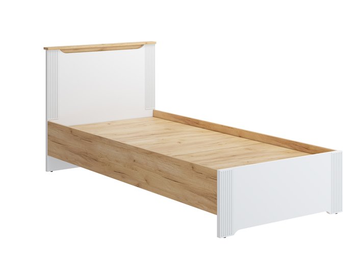 Кровать Эмилия 90х200 бело-бежевого цвета - купить Кровати для спальни по цене 18592.0