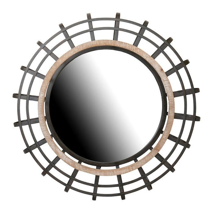 Зеркало настенное в раме черного цвета из металла