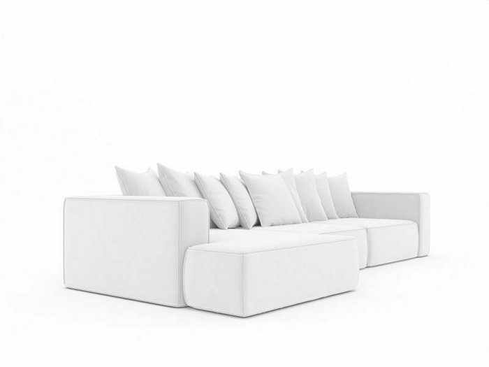 Угловой диван-кровать Норман 353 светло-серого цвета - лучшие Угловые диваны в INMYROOM
