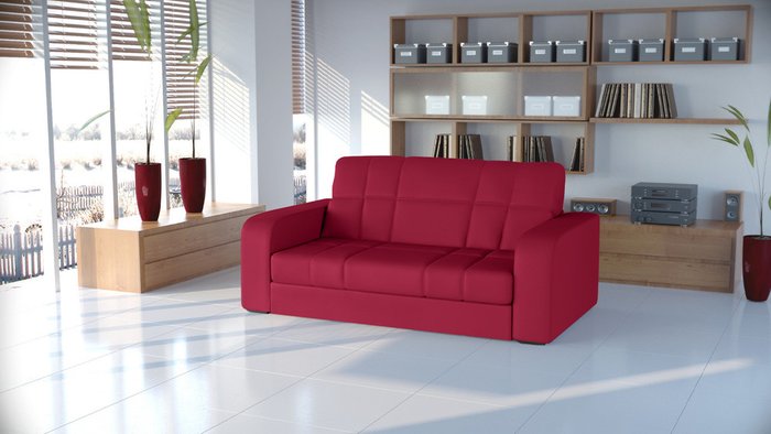 Диван-кровать Дендра L красного цвета  - купить Прямые диваны по цене 67700.0