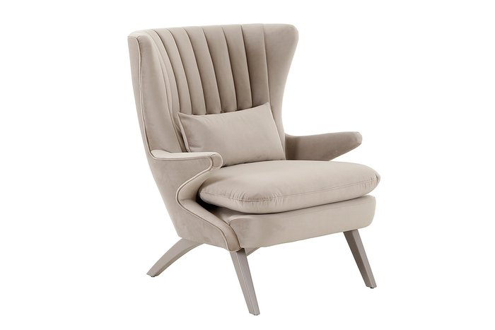 Кресло в обивке из велюра серого цвета - купить Интерьерные кресла по цене 63700.0