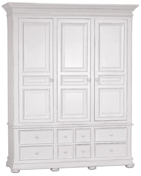 Шкаф платяной трехдверный Нордик белого цвета