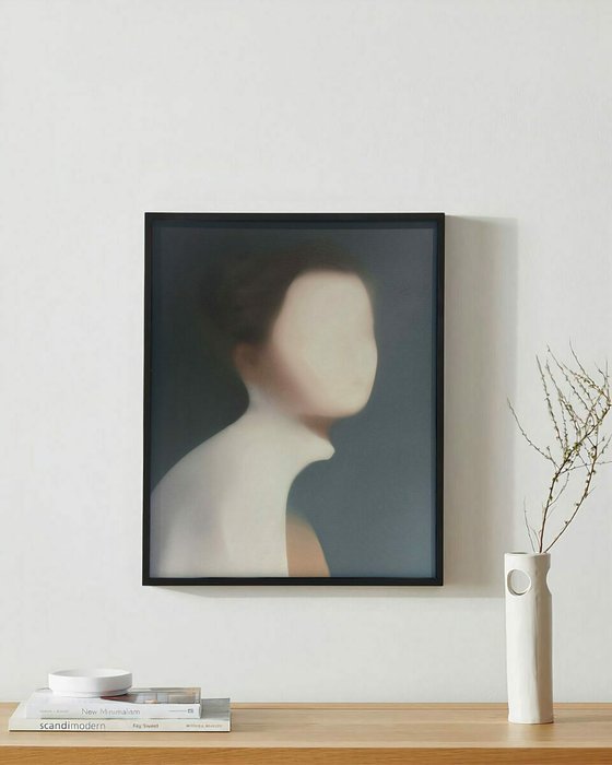 Интерьерная картина-жикле Portrait U 40х50 бело-серого цвета - лучшие Картины в INMYROOM Интерьерная картина-жикле Portrait U 40х50 бело-серого цвета - лучшие Картины в INMYROOM