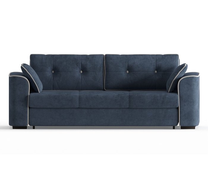 Диван-кровать Нордленд в обивке из велюра темно-синего цвета - купить Прямые диваны по цене 36790.0