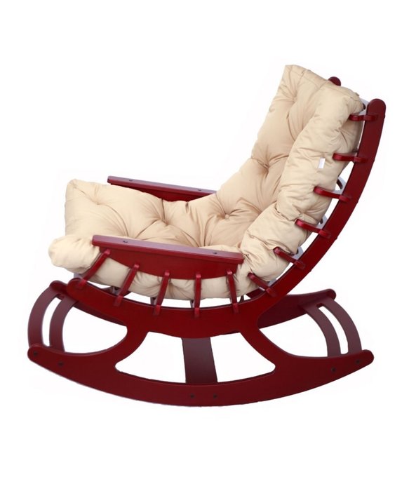 Кресло-качалка Альба Плена бордово-бежевого цвета