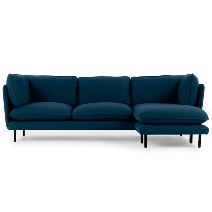 Угловой диван Wes синего цвета