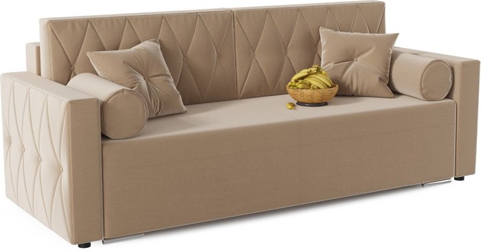Диван-кровать прямой Милфорд коричневого цвета