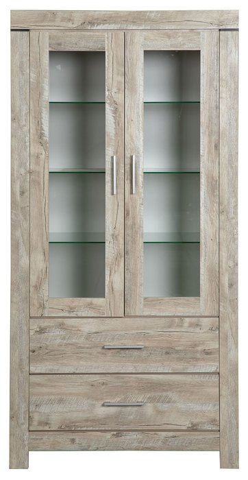 Шкаф Гранде бежево-серого цвета - лучшие Шкафы витринные в INMYROOM