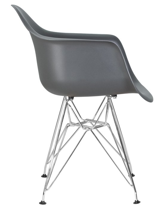 Стул обеденный серого цвета с ножками цвета хром - лучшие Обеденные стулья в INMYROOM