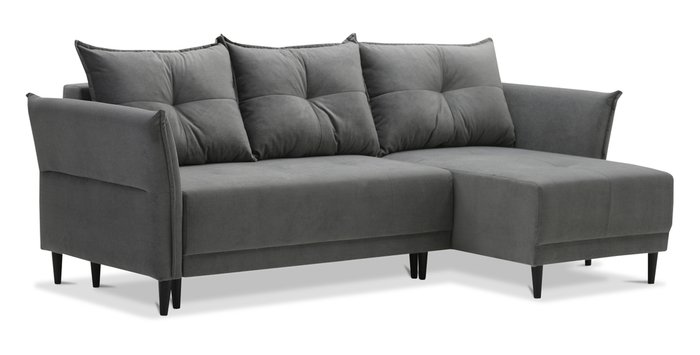 Угловой диван-кровать Лома серого цвета