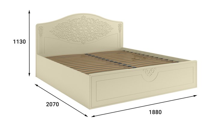 Кровать с подъемным механизмом Ассоль 180х200 бежевого цвета - лучшие Кровати для спальни в INMYROOM