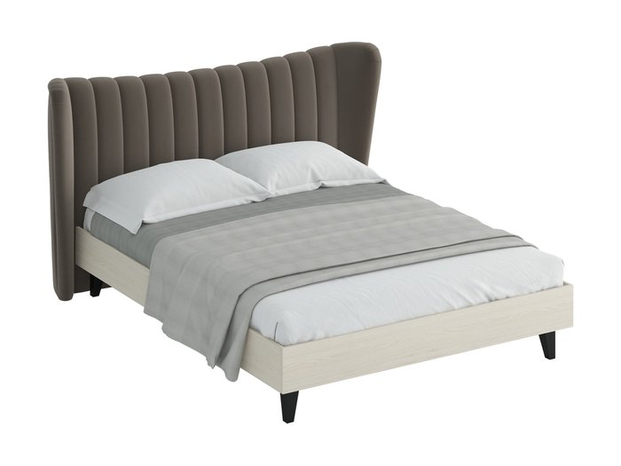 Кровать Queen Agata с изголовьям серо-коричневого цвета 160х200