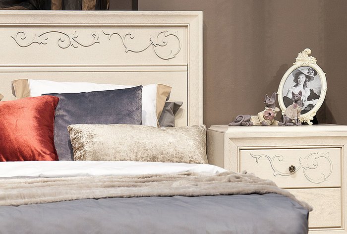 Кровать Соната 160х200 белого цвета - купить Кровати для спальни по цене 135630.0