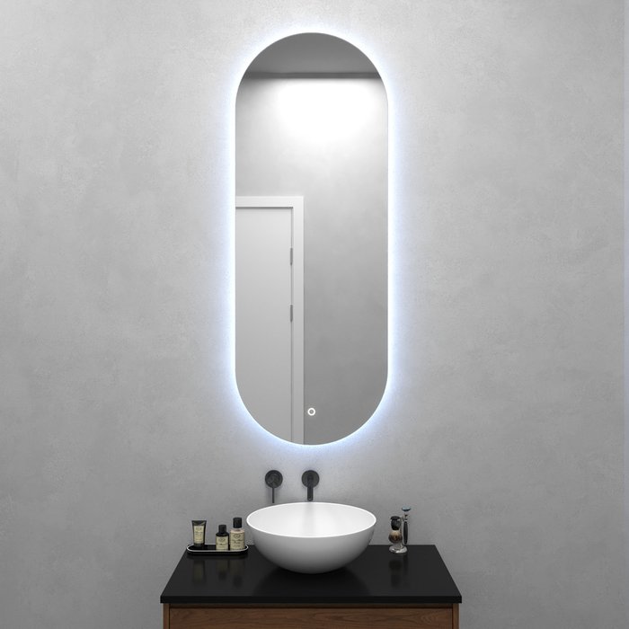 Настенное зеркало Nolvis NF LED M с холодной подсветкой и сенсорным включателем - лучшие Настенные зеркала в INMYROOM
