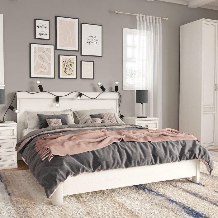 Кровать Белладжио 160х200 белого цвета - лучшие Кровати для спальни в INMYROOM