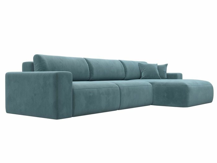 Угловой диван-кровать Лига 036 Классик Лонг темно-бирюзового цвета правый угол - лучшие Угловые диваны в INMYROOM