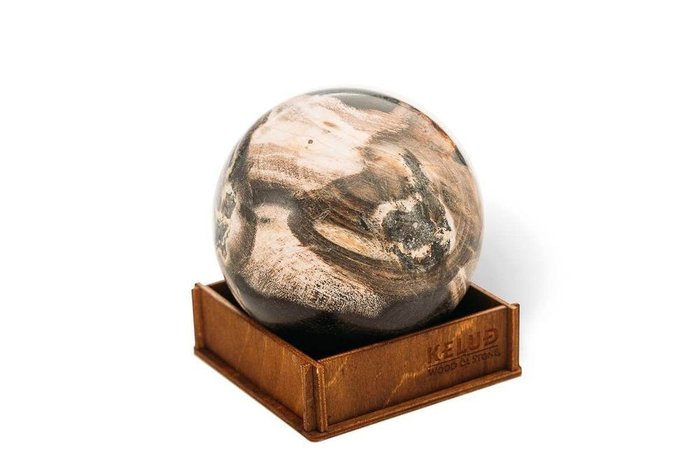 Декоративный шар из окаменелого дерева 383663 - купить Фигуры и статуэтки по цене 5150.0