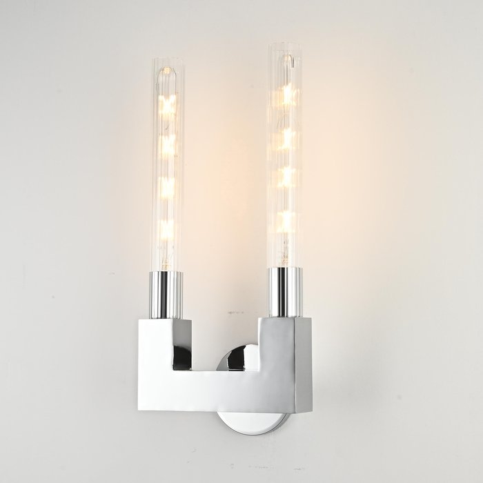 Бра RH CANNELLE wall lamp DOUBLE Sconces Chrome - лучшие Бра и настенные светильники в INMYROOM