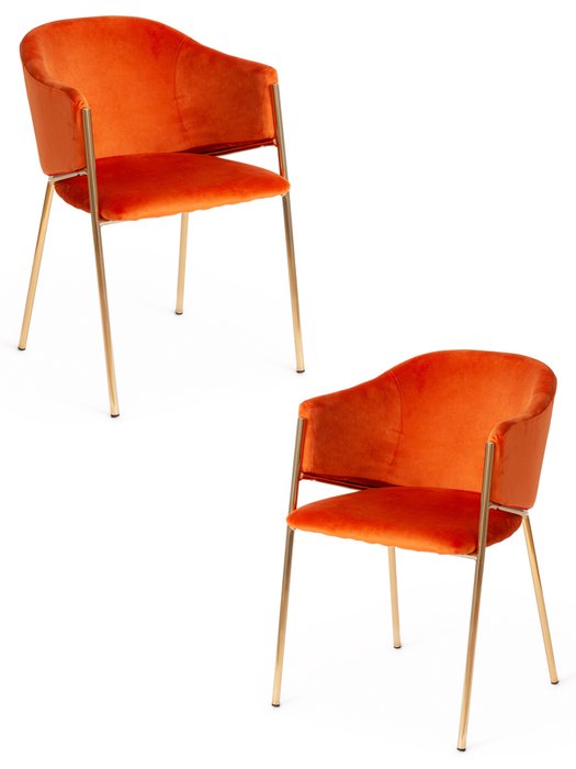 Набор из двух стульев Kronos оранжевого цвета