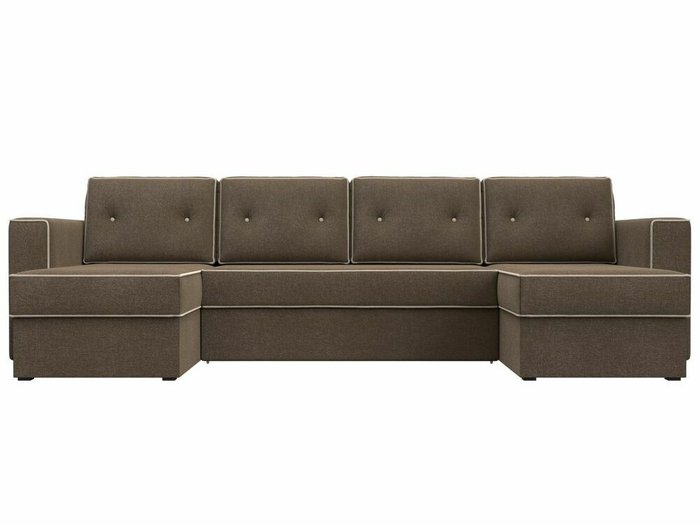 Угловой диван-кровать Принстон коричневого  цвета - купить Угловые диваны по цене 61999.0