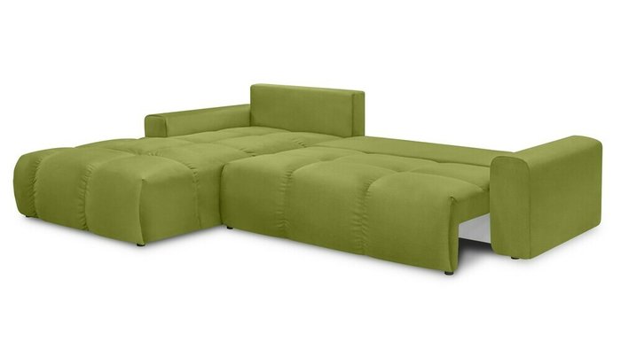 Угловой диван-кровать с оттоманкой Венто зеленого цвета - лучшие Угловые диваны в INMYROOM