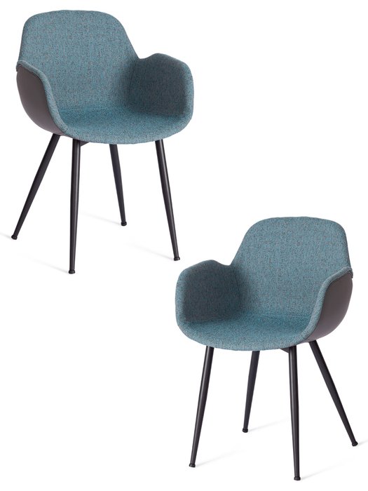 Набор из двух стульев Valentino бирюзово-серого цвета