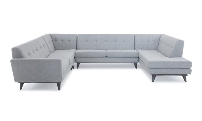 Модульный п-образный диван серого цвета - купить Угловые диваны по цене 159900.0