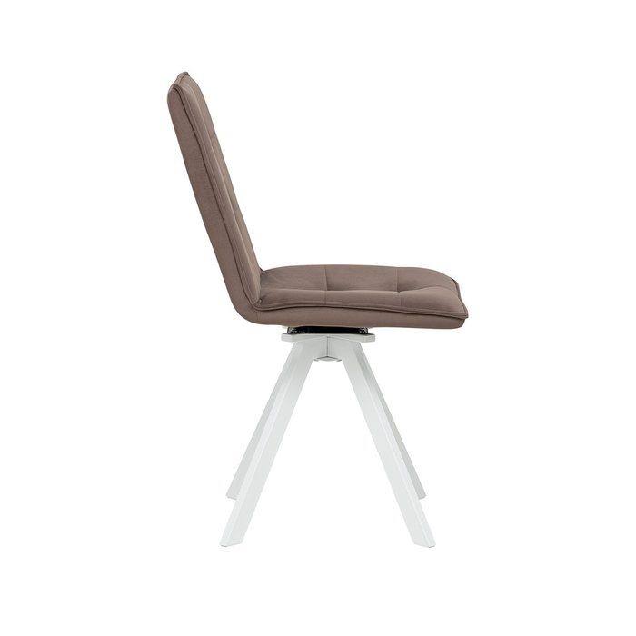 Стул Умбра вращающийся коричневого цвета с белыми ножками - лучшие Обеденные стулья в INMYROOM