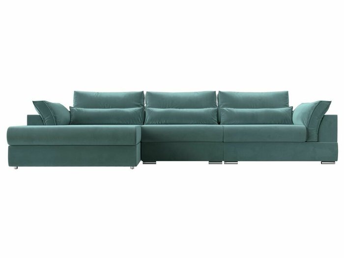 Угловой диван-кровать Пекин Long бирюзового цвета угол левый - купить Угловые диваны по цене 112999.0