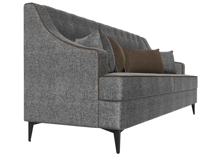 Прямой диван Марк серого цвета с коричневым кантом - лучшие Прямые диваны в INMYROOM